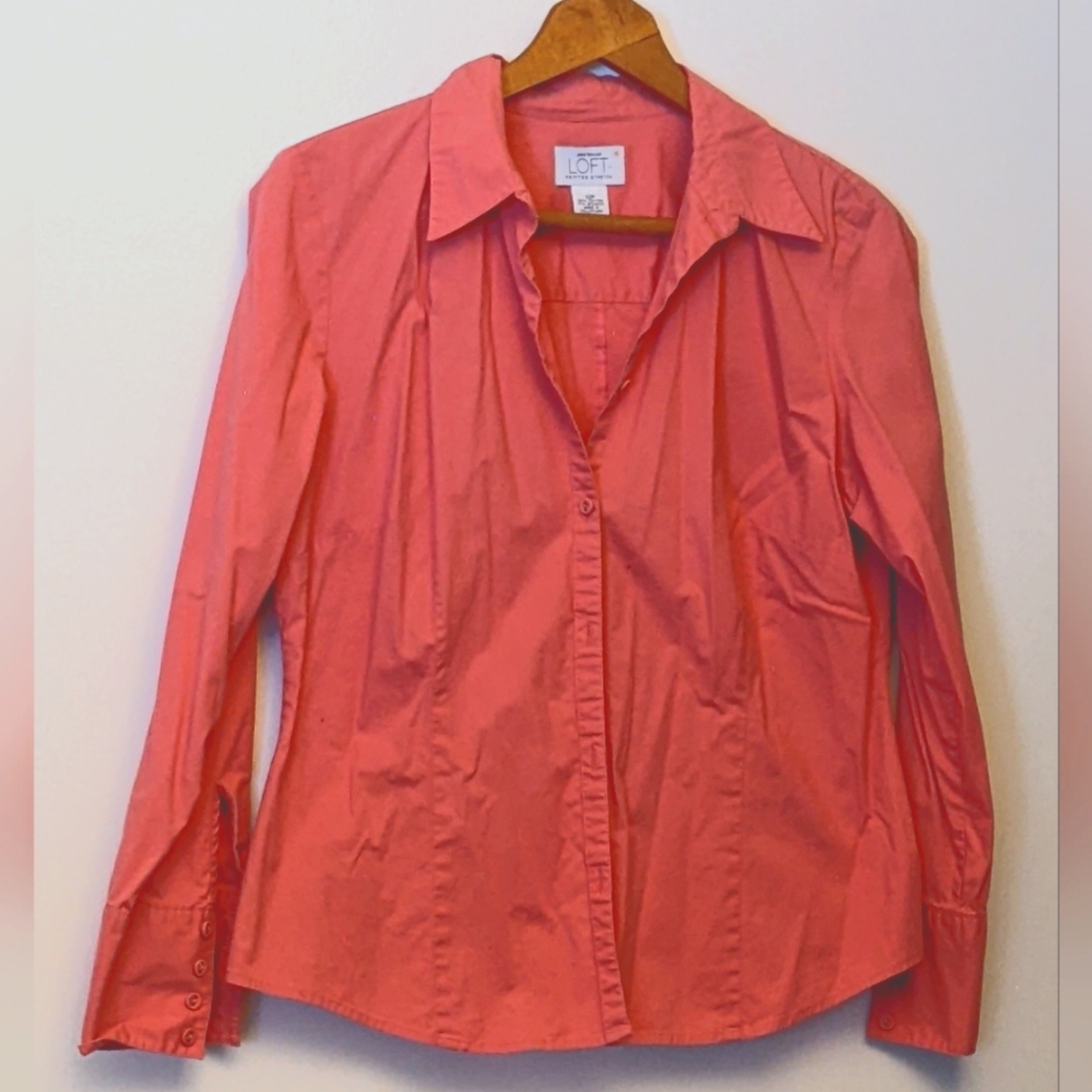LOFT Pink Button Down Shirt 12P